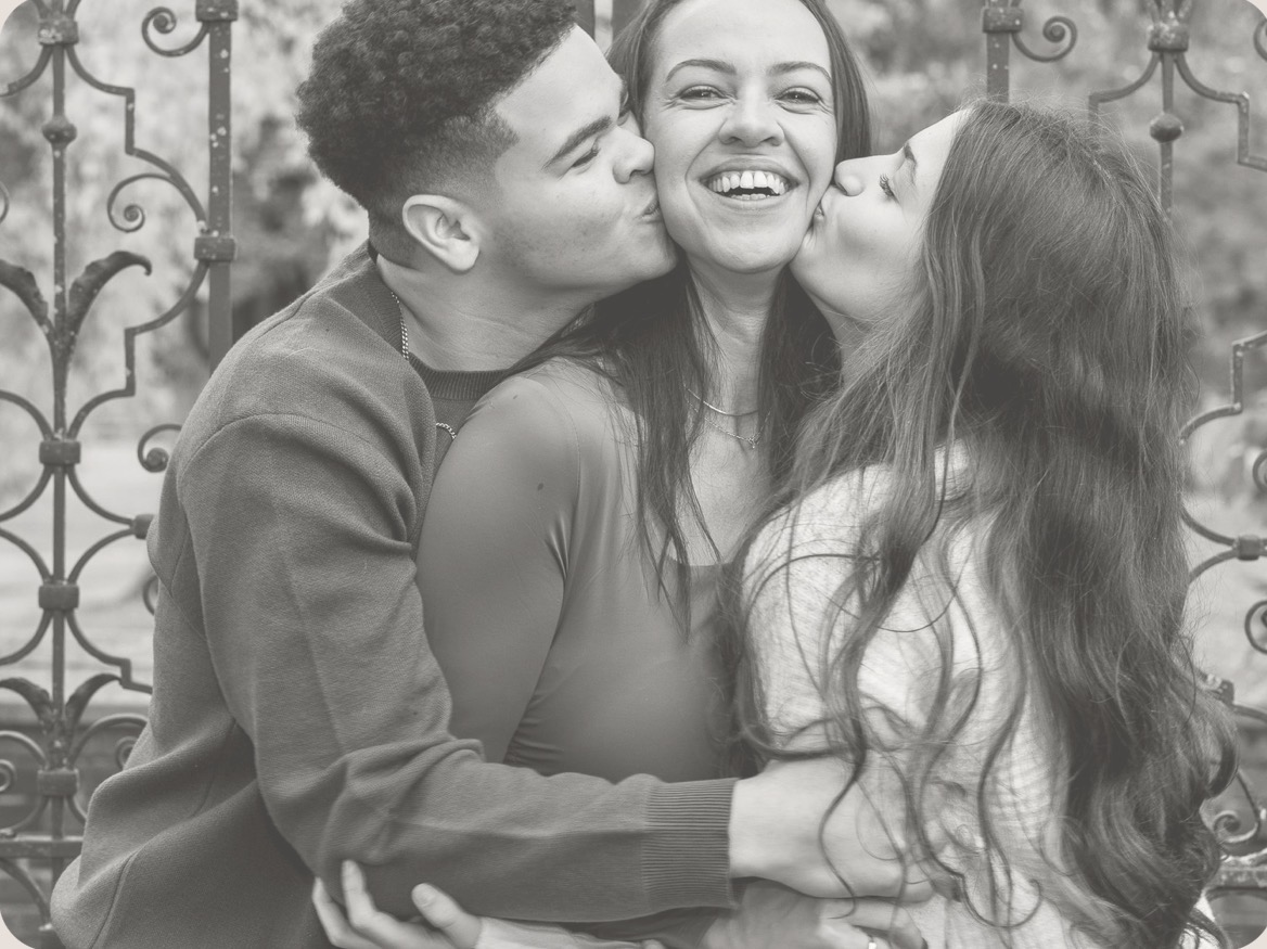 Mother with her children sharing a loving embrace